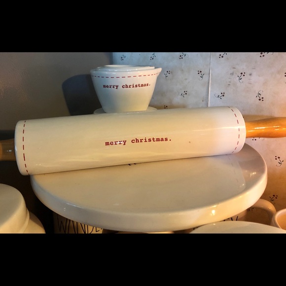 Rae Dunn Other - Merry Christmas measuring cups & rolling pin 2018